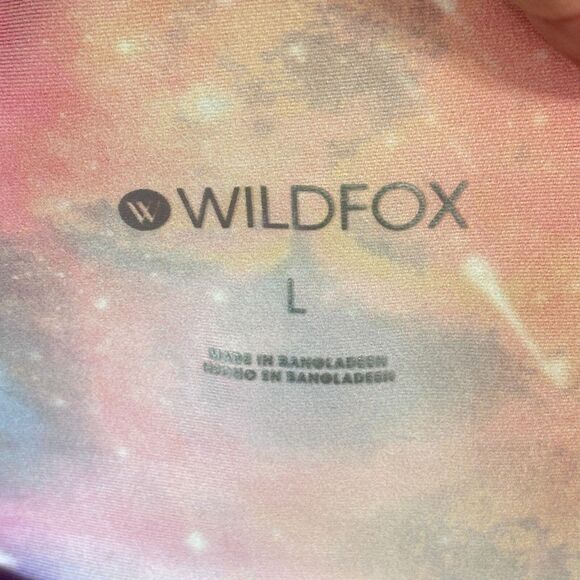 Wildfox 7/8 Leggings Womens Large Cosmic Pink High Rise Activewear Gym Celestial - Picture 9 of 11